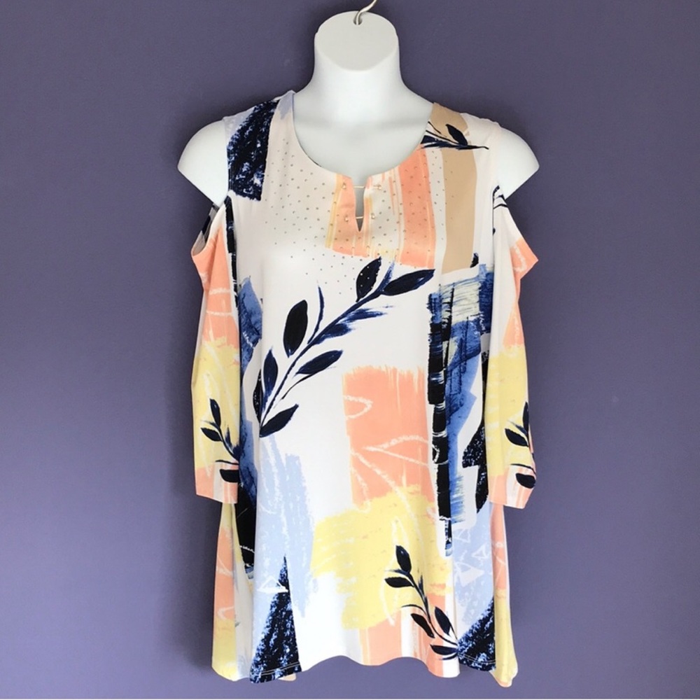 🆕 JM Collection Cold Shoulder Blouse